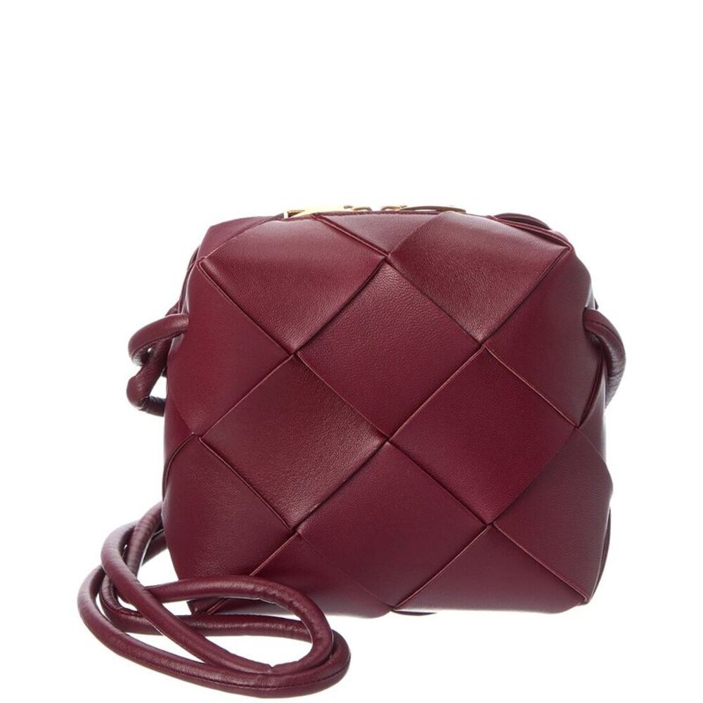 Bottega Veneta Cassette Mini Intrecciato Leather Camera Bag, Red